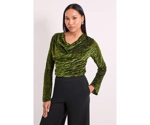 Principles Women's Fluted Sleeve Cowl Neck Top in Olive | Size: 14 Principles Olive 14
