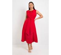 Principles Women's Formal Tie Front Belted Midi Dress in Red | Size: 14 Principles Red 14
