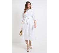 Principles Women's Geo Broderie Tie Front Midi Shirt Dress in Ivory | Size: 12 Principles Ivory 12