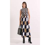 Principles Women's Geo Jacquard Knitted Dress in Navy | Size: Large Principles Navy L