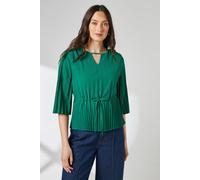Principles Women's Green Pleated Drawstring Waist Crepe Top in Bright Green | Size: 16 Principles Bright Green 16