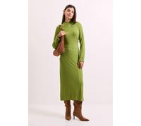 Principles Women's Green Twist Detail Ribbed Jersey Midi Dress | Size: 12 Principles Green 12