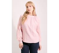 Principles Women's High Neck Textured Tie Back Volume Blouse in Light Pink | Size: 20 Principles Light Pink 20