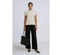 Principles Women's High Neck Twill Short Sleeve Top in Cream | Size: 10 Principles Cream 10
