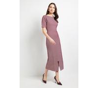 Principles Women's Houndstooth Ponte Midi Dress in Wine | Size: 14 Principles Wine 14