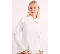 Principles Women's Ivory Pleated Cuff Detail Peplum Shirt | Size: 16 Principles Ivory 16