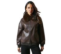 Principles Womens/Ladies Leather Faux Fur Collar Bomber Jack DH8017