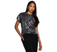 Principles Womens/Ladies Sequin Top10 UK Silver DH8094