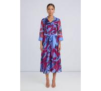 Principles Women's Mix Print Organza Belted Midi Dress | Size: 12 Principles Multicolor 12