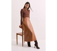 Principles Women's Mocha Buckle Detail Ribbed Jersey Top | Size: 20 Principles Mocha 20