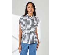 Principles Women's Navy Striped Pleat Detail Shirt | Size: 10 Principles Navy 10