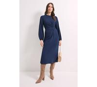 Principles Women's Navy Tuck Front Detail Midi Dress | Size: 16 Principles Navy 16