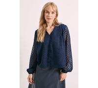 Navy Western Yoke Jacquard Blouse Principles Navy 16