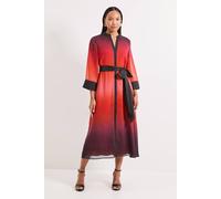 Principles Women's Ombre Print Contrast Detail Shirt Dress in Orange | Size: 18 Principles Orange 18