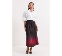 Principles Women's Ombre Print Pleated Midi Skirt in Wine | Size: 14 Principles Wine 14