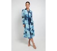 Principles Women's Organza Volume Sleeve Midi Dress in Turquoise | Size: 12 Principles Turquoise 12