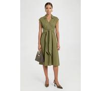 Principles Women's Petite Linen Blend Belted Midi Dress in Khaki | Size: 12 Principles Khaki 12