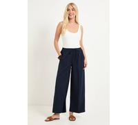 Principles Women's Petite Straight Leg Trousers With Elasticated Waist in Navy | Size: 16 Principles Navy 16