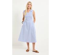 Principles Women's Petite Stripe Tie Waist Midi Dress in Blue | Size: 8 Principles Blue 8