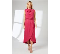 Principles Women's Pink Cowl Neck Woven Midi Dress in Raspberry | Size: 12 Principles Raspberry 12