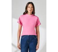 Principles Women's Pink High Neck Detail Crepe Top | Size: 12 Principles Pink 12