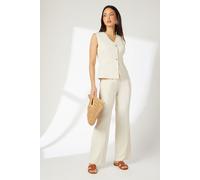 Principles Women's Pleat Detail Straight Leg Trousers in Cream | Size: 12 Principles Cream 12