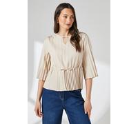 Principles Women's Pleated Drawstring Waist Crepe Top in Nude | Size: 16 Principles Nude 16