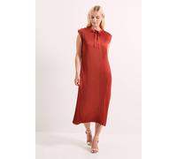 Principles Women's Pleated Satin Column Tie Back Midi Dress in Rust | Size: 16 Principles Rust 16