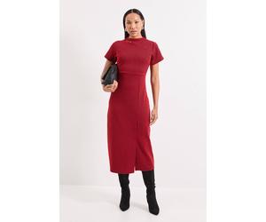 Principles Women's Ponte High Neck Midi Dress in Red | Size: 18 Principles Red 18