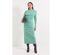 Principles Women's Ponte Jacquard Ruched Maxi Dress in Green | Size: 16 Principles Green 16