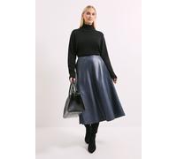 Principles Women's PU Seamed Circle Skirt in Navy | Size: 16 Principles Navy 16