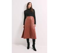 Principles Women's PU Seamed Circle Skirt in Tan | Size: 16 Principles Tan 16