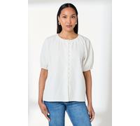 Principles Women's Puff Sleeve Button Front Linen Shirt in Ivory | Size: 16 Principles Ivory 16