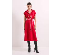 Principles Women's Red Contrast Tie Waist Midi Dress | Size: 20 Principles Red 20