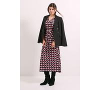 Principles Women's Red Printed Ruched Front Trim Detail Midi Dress | Size: 10 Principles Red 10