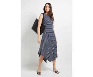 Principles Women's Rib Stripe Sleeveless Midi Dress in Navy | Size: 10 Principles Navy 10