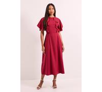 Principles Women's Rust Frill Detail Crepe Midi Dress | Size: 10 Principles Rust 10
