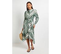 Principles Women's Scarf Print Belted Shirt Dress in Olive | Size: 14 Principles Olive 14