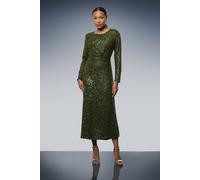 Principles Women's Sequin Gathered Bodice Midaxi Dress in Olive | Size: 14 Principles Olive 14