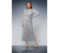 Principles Women's Sequin Gathered Bodice Midaxi Dress in Silver | Size: 14 Principles Silver 14