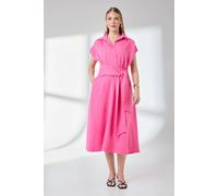 Principles Womens Shirt Dress Berry Midi Short Sleeve Woven Spring Summer