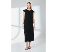 Principles Women's Short Sleeve Gauze Column Midi Dress in Black | Size: 10 Principles Black 10