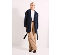 Principles Women's Short Tie Waist Pocket Detail Coat in Navy | Size: 14 Principles Navy 14