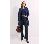 Principles Women's Single Breasted Longline Coat in Navy | Size: 12 Principles Navy 12