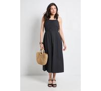 Principles Women's Square Neck Button Midi Dress in Black | Size: 12 Principles Black 12