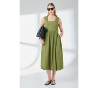 Square Neck Parachute Midi Dress Principles Khaki 20