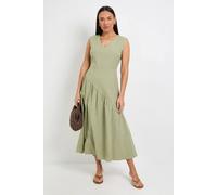 Principles Women's Stripe V Neck Asymmetric Seam Dress in Green | Size: 16 Principles Green 16