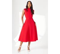 Principles Women's Structured Fit & Flare Midi Dress in Red | Size: 18 Principles Red 18