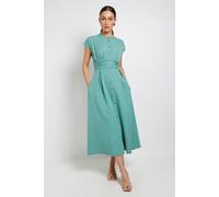 Principles Women's Structured Ruched Button Through Maxi Dress in Green | Size: 16 Principles Green 16