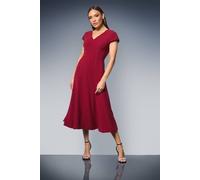 Principles Women's Studded Fit & Flare Crepe Midi Dress in Berry | Size: 14 Principles Berry 14